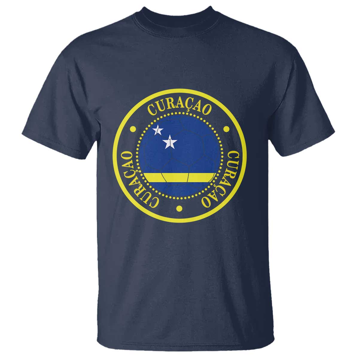 Curaçao Football Pride Circular Crest Vintage T Shirt Curacao Flag Soccer Fans Graphic