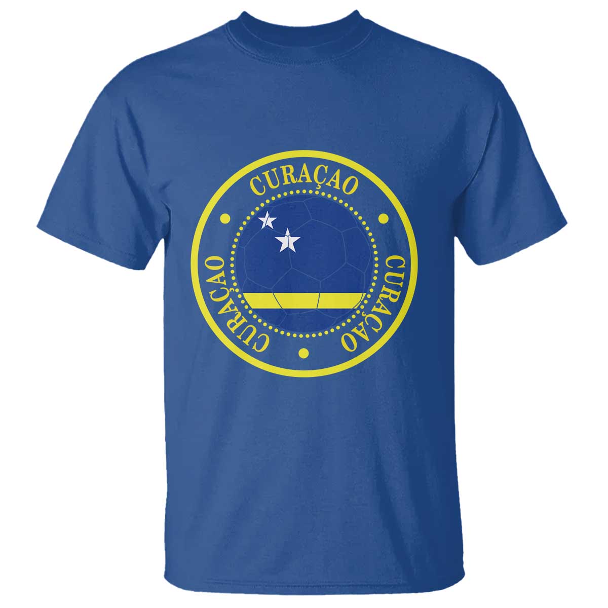 Curaçao Football Pride Circular Crest Vintage T Shirt Curacao Flag Soccer Fans Graphic