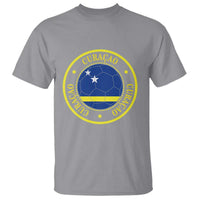 Curaçao Football Pride Circular Crest Vintage T Shirt Curacao Flag Soccer Fans Graphic
