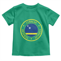 Curaçao Football Pride Circular Crest Vintage Toddler T Shirt Curacao Flag Soccer Fans Graphic