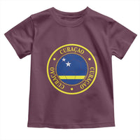 Curaçao Football Pride Circular Crest Vintage Toddler T Shirt Curacao Flag Soccer Fans Graphic
