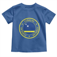 Curaçao Football Pride Circular Crest Vintage Toddler T Shirt Curacao Flag Soccer Fans Graphic