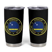 Curaçao Football Pride Circular Crest Vintage Tumbler Cup Curacao Flag Soccer Fans Graphic