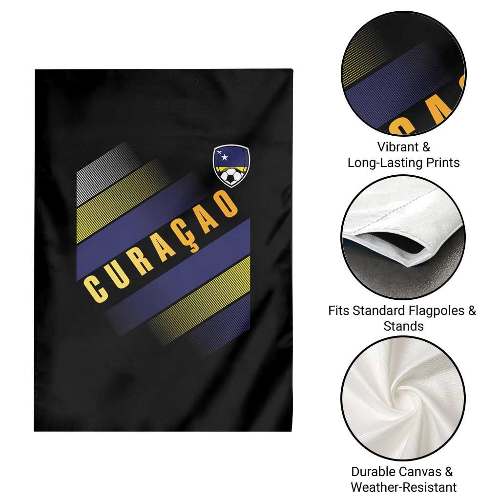 Curaçao Soccer Flag Stripe Jersey Style Garden Flag Football Fans Pride Support