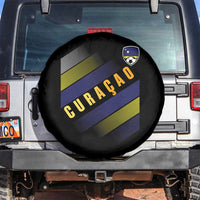 Curaçao Soccer Flag Stripe Jersey Style Spare Tire Cover Football Fans Pride Support