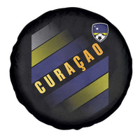 Curaçao Soccer Flag Stripe Jersey Style Spare Tire Cover Football Fans Pride Support