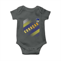 Curaçao Soccer Flag Stripe Jersey Style Baby Onesie Football Fans Pride Support