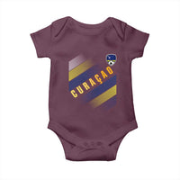 Curaçao Soccer Flag Stripe Jersey Style Baby Onesie Football Fans Pride Support