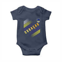 Curaçao Soccer Flag Stripe Jersey Style Baby Onesie Football Fans Pride Support