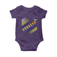 Curaçao Soccer Flag Stripe Jersey Style Baby Onesie Football Fans Pride Support