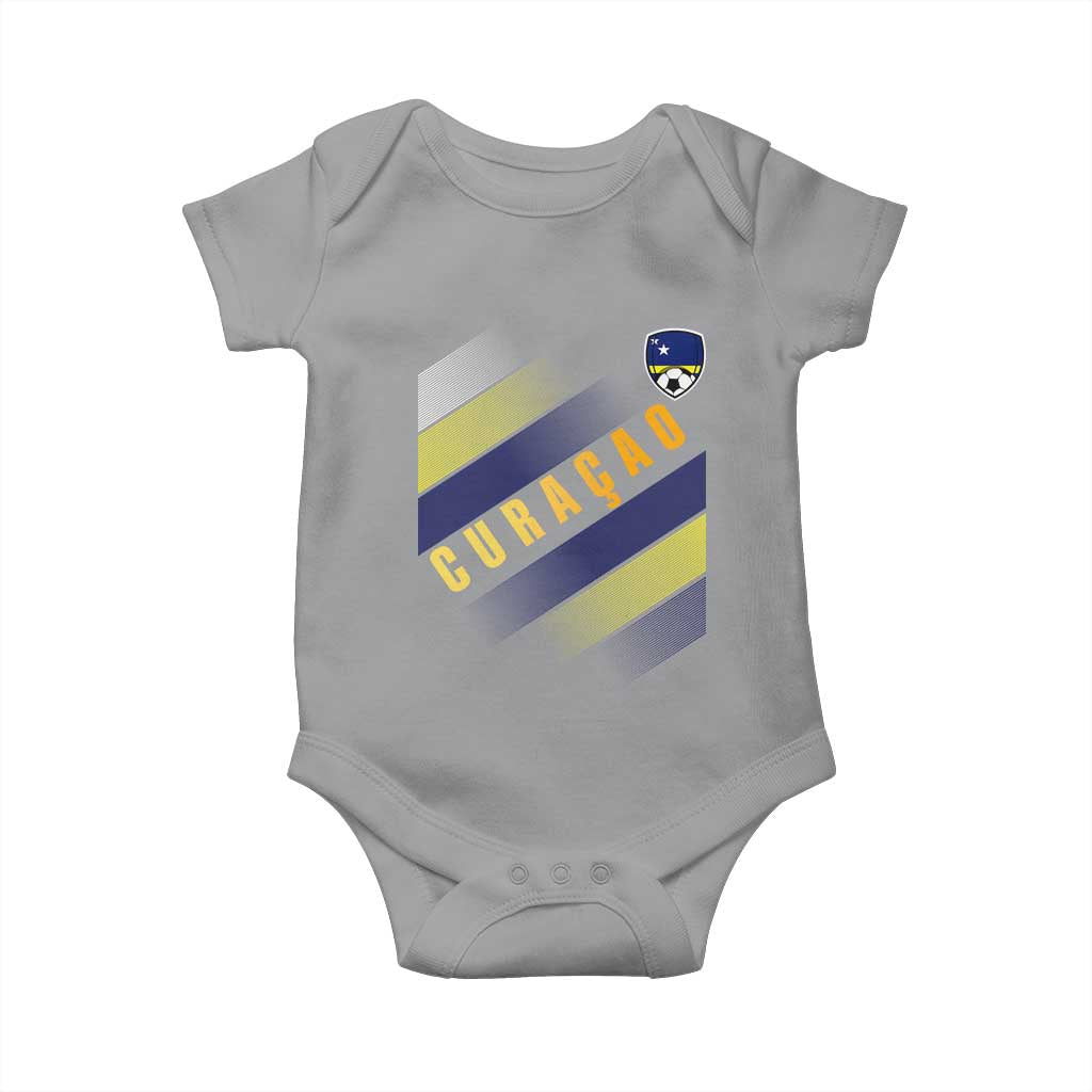Curaçao Soccer Flag Stripe Jersey Style Baby Onesie Football Fans Pride Support