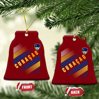 Curaçao Soccer Flag Stripe Jersey Style Ceramic Ornament Football Fans Pride Support