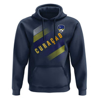 Curaçao Soccer Flag Stripe Jersey Style Hoodie Football Fans Pride Support