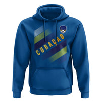 Curaçao Soccer Flag Stripe Jersey Style Hoodie Football Fans Pride Support