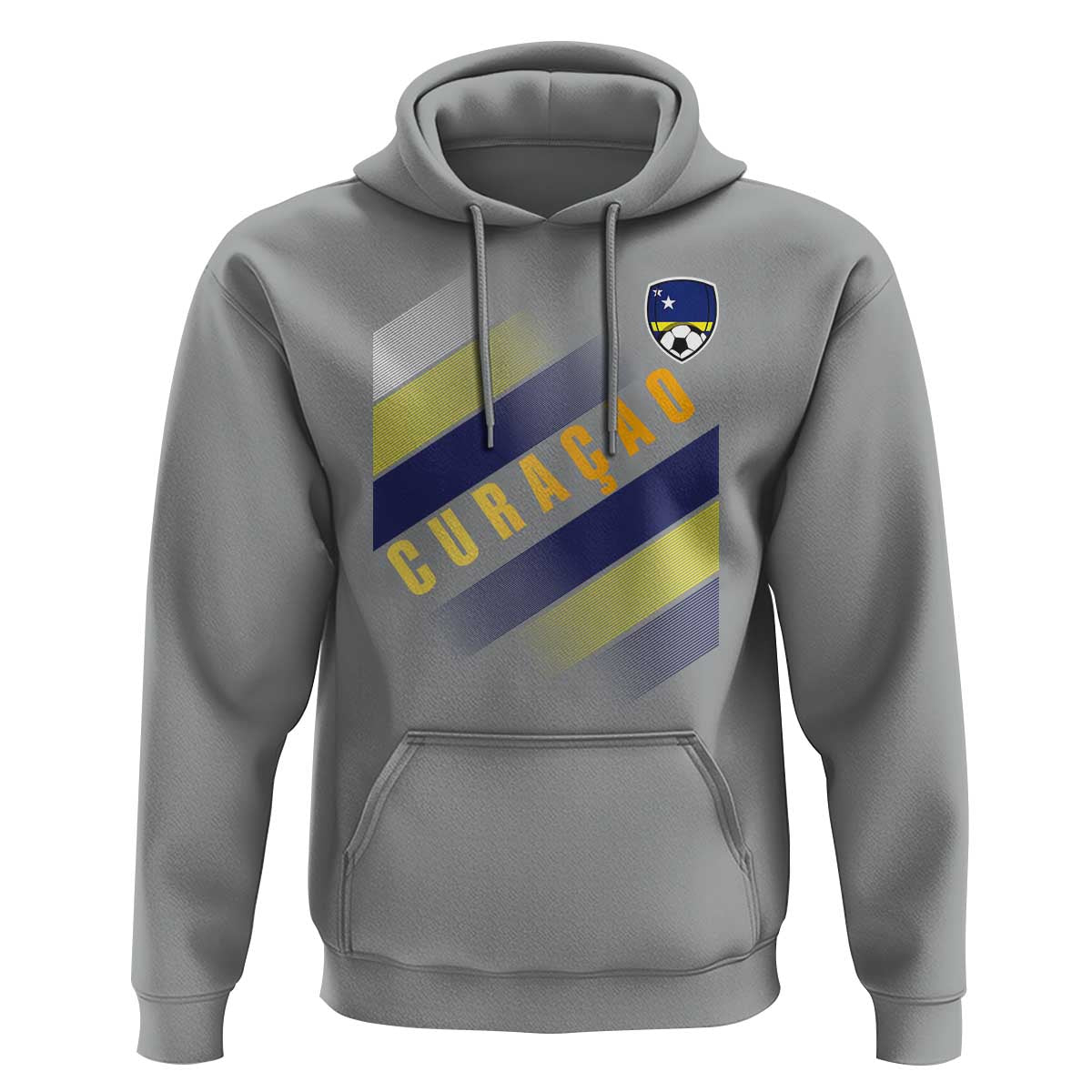 Curaçao Soccer Flag Stripe Jersey Style Hoodie Football Fans Pride Support