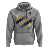 Curaçao Soccer Flag Stripe Jersey Style Hoodie Football Fans Pride Support