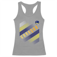 Curaçao Soccer Flag Stripe Jersey Style Racerback Tank Top Football Fans Pride Support