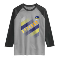 Curaçao Soccer Flag Stripe Jersey Style Raglan Shirt Football Fans Pride Support