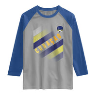 Curaçao Soccer Flag Stripe Jersey Style Raglan Shirt Football Fans Pride Support