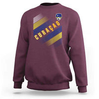 Curaçao Soccer Flag Stripe Jersey Style Sweatshirt Football Fans Pride Support