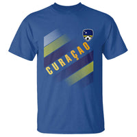 Curaçao Soccer Flag Stripe Jersey Style T Shirt Football Fans Pride Support