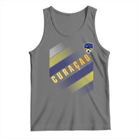 Curaçao Soccer Flag Stripe Jersey Style Tank Top Football Fans Pride Support