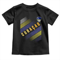 Curaçao Soccer Flag Stripe Jersey Style Toddler T Shirt Football Fans Pride Support
