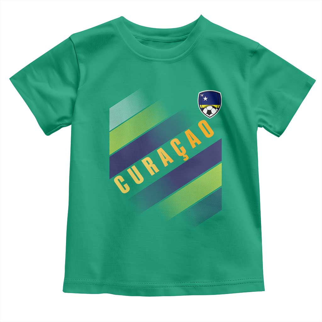 Curaçao Soccer Flag Stripe Jersey Style Toddler T Shirt Football Fans Pride Support