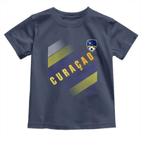 Curaçao Soccer Flag Stripe Jersey Style Toddler T Shirt Football Fans Pride Support