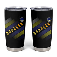 Curaçao Soccer Flag Stripe Jersey Style Tumbler Cup Football Fans Pride Support