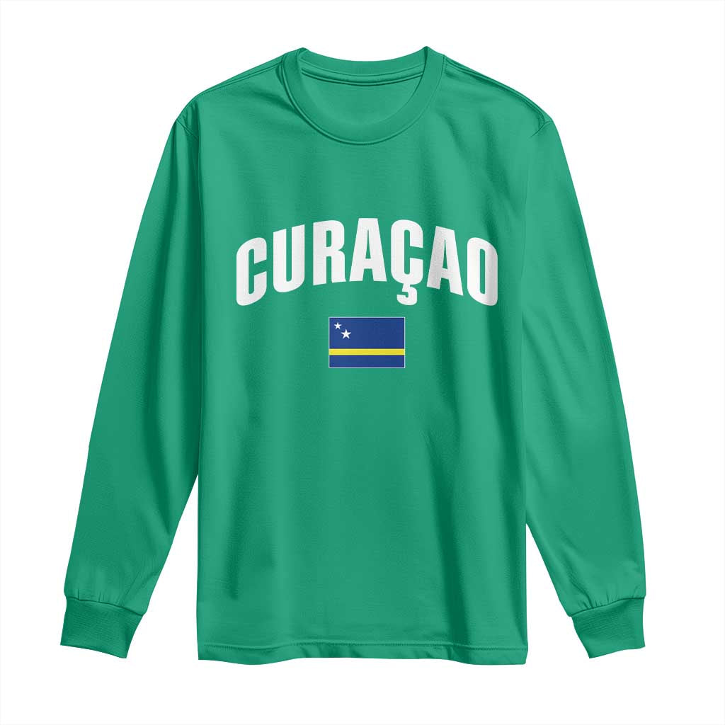 Curaçao National Flag Classic Heritage Long Sleeve Shirt Caribbean Pride Souvenir