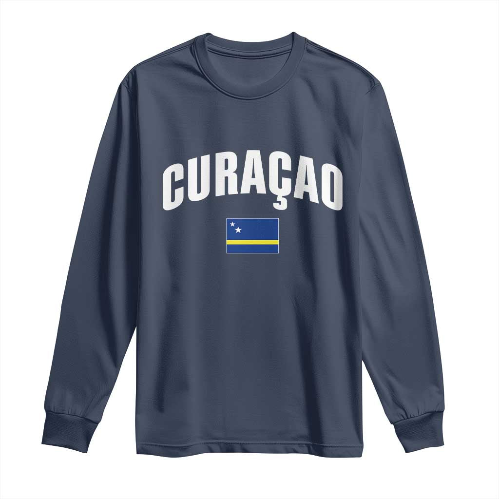 Curaçao National Flag Classic Heritage Long Sleeve Shirt Caribbean Pride Souvenir