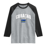 Curaçao National Flag Classic Heritage Raglan Shirt Caribbean Pride Souvenir
