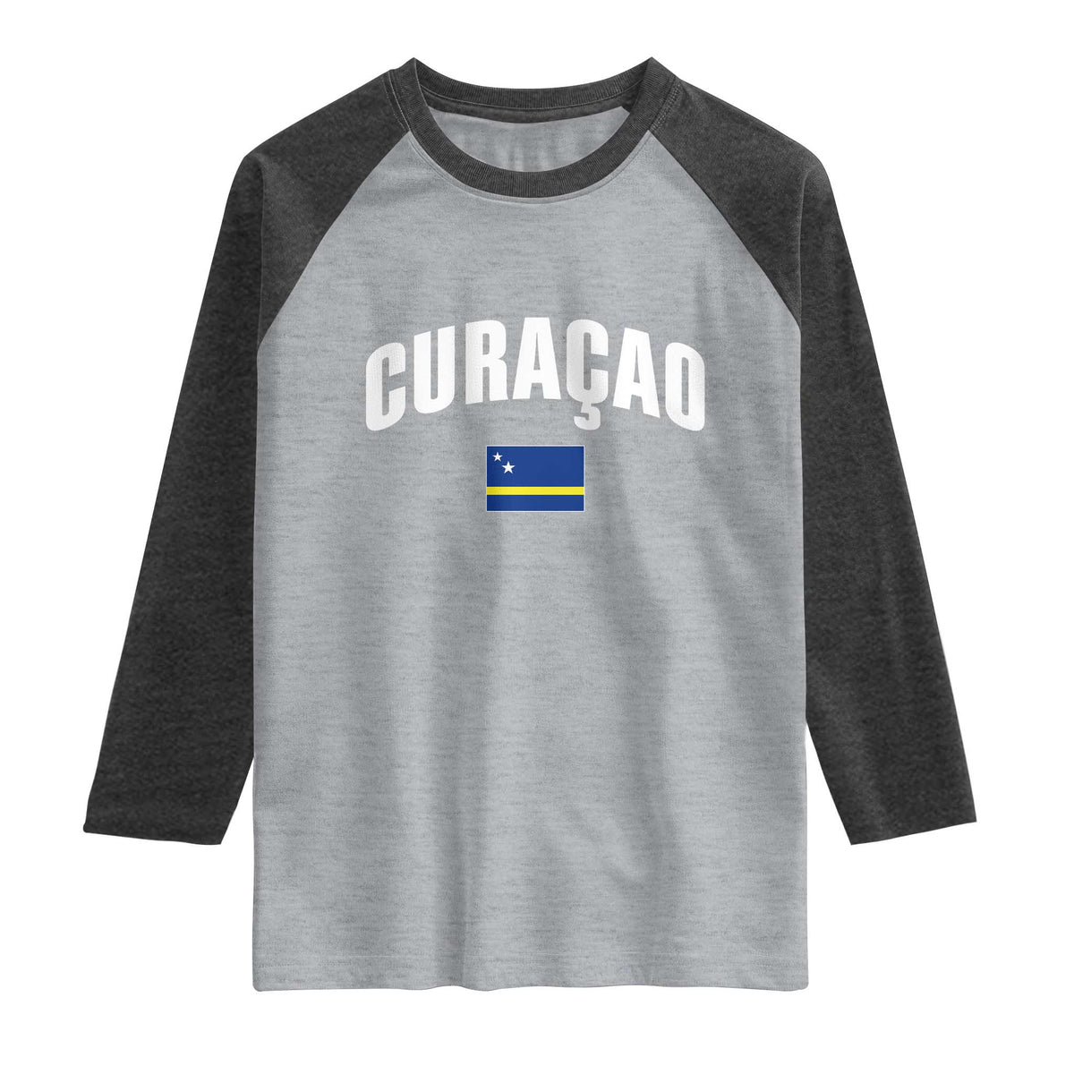 Curaçao National Flag Classic Heritage Raglan Shirt Caribbean Pride Souvenir