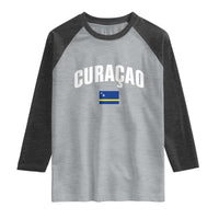 Curaçao National Flag Classic Heritage Raglan Shirt Caribbean Pride Souvenir