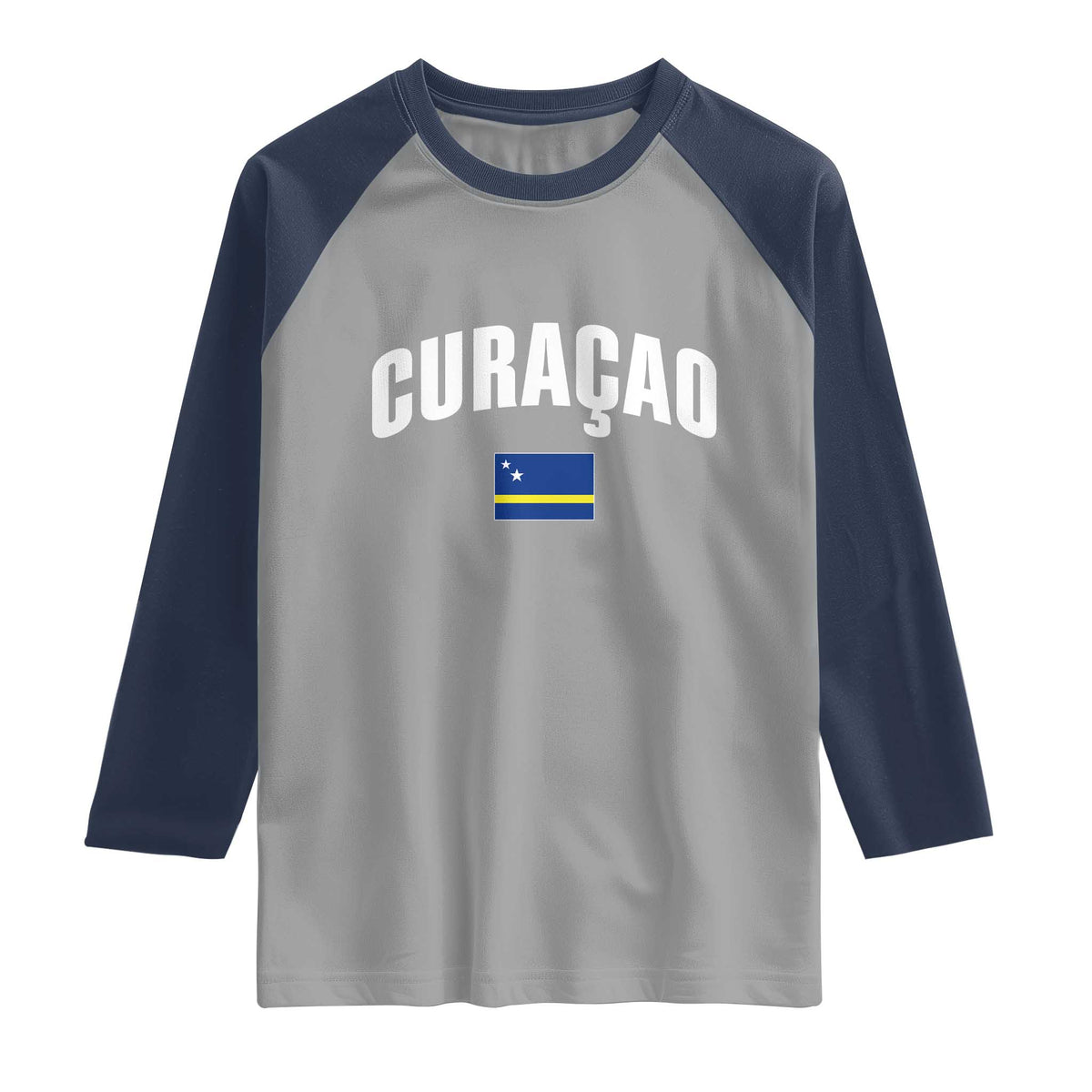 Curaçao National Flag Classic Heritage Raglan Shirt Caribbean Pride Souvenir