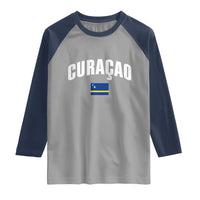 Curaçao National Flag Classic Heritage Raglan Shirt Caribbean Pride Souvenir