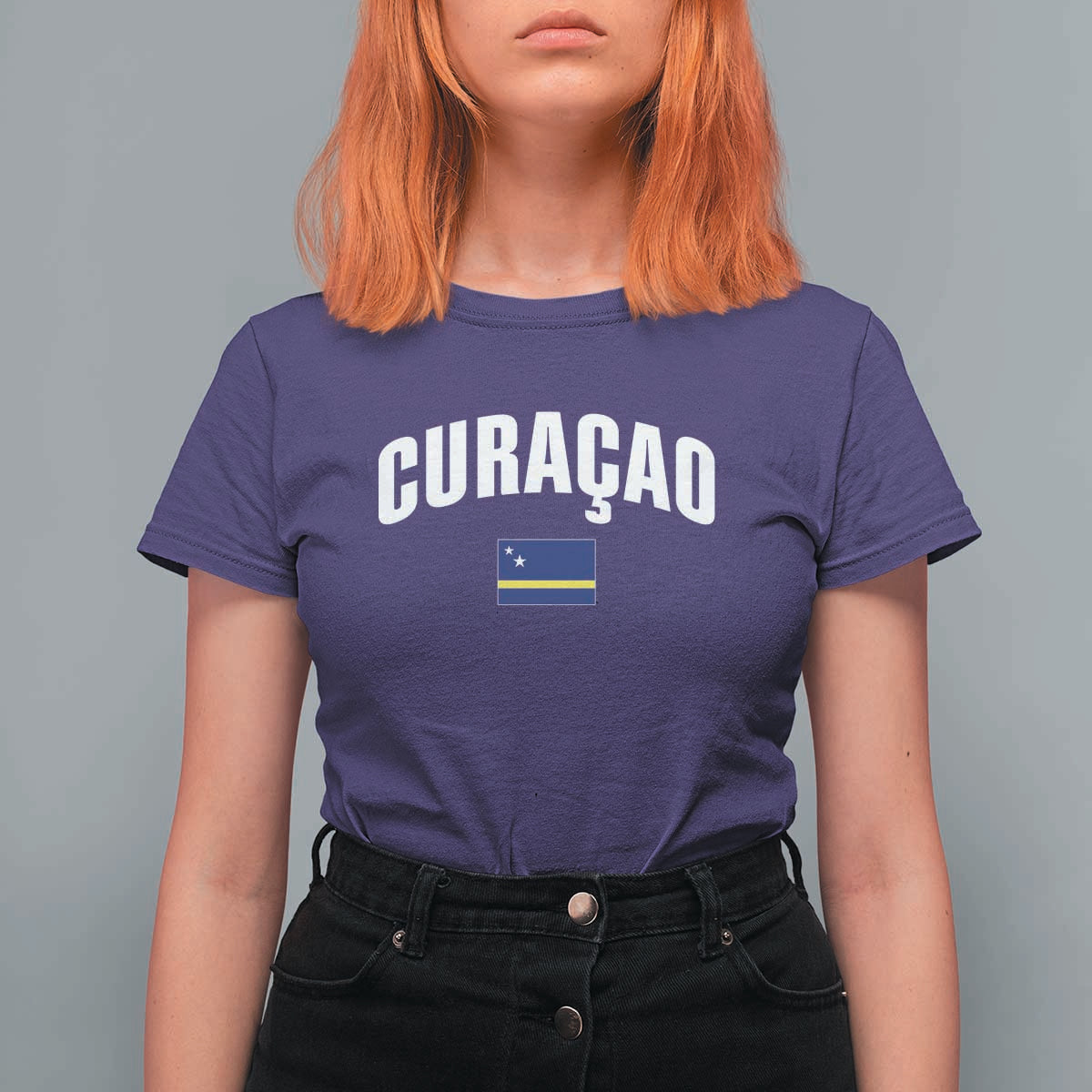 Curaçao National Flag Classic Heritage T Shirt For Women Caribbean Pride Souvenir