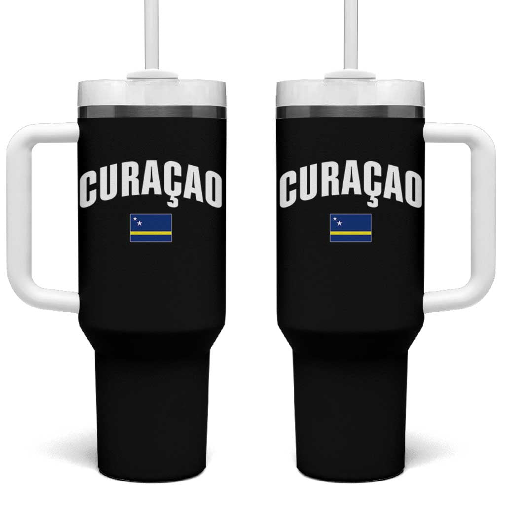Curaçao National Flag Classic Heritage Tumbler With Handle Caribbean Pride Souvenir