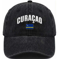 Curaçao National Flag Classic Heritage Washed Cotton Baseball Cap Caribbean Pride Souvenir