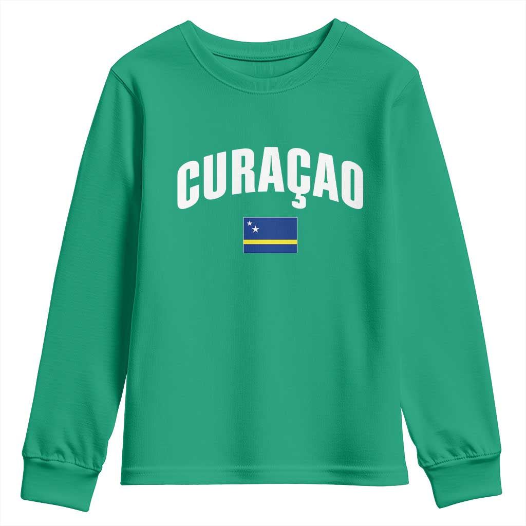 Curaçao National Flag Classic Heritage Youth Sweatshirt Caribbean Pride Souvenir