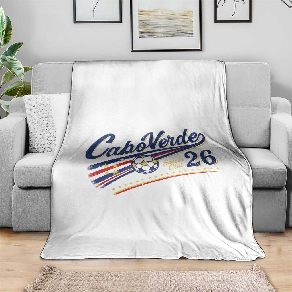 Cabo Verde Soccer Club 26 National Pride Throw Blanket Cape Verde Football Fans Retro Sporty Est. 2026