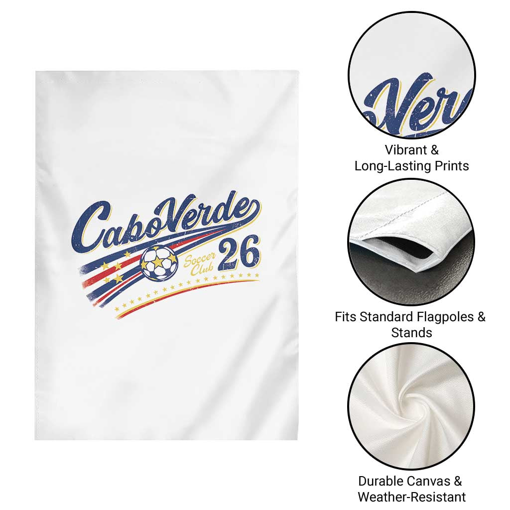 Cabo Verde Soccer Club 26 National Pride Garden Flag Cape Verde Football Fans Retro Sporty Est. 2026