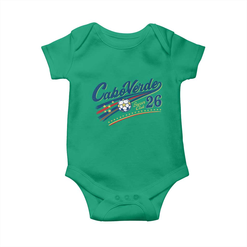 Cabo Verde Soccer Club 26 National Pride Baby Onesie Cape Verde Football Fans Retro Sporty Est. 2026 TS02