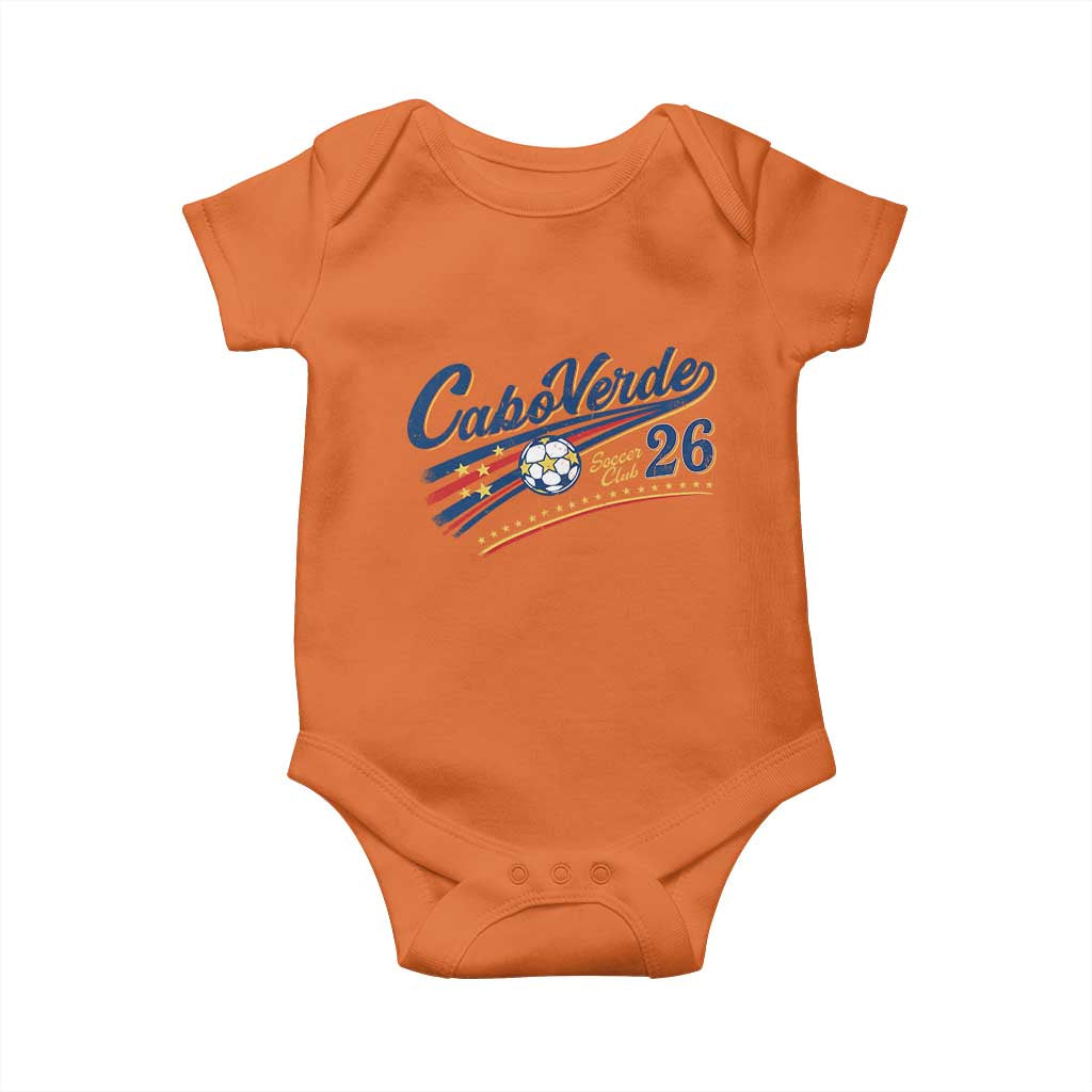 Cabo Verde Soccer Club 26 National Pride Baby Onesie Cape Verde Football Fans Retro Sporty Est. 2026 TS02