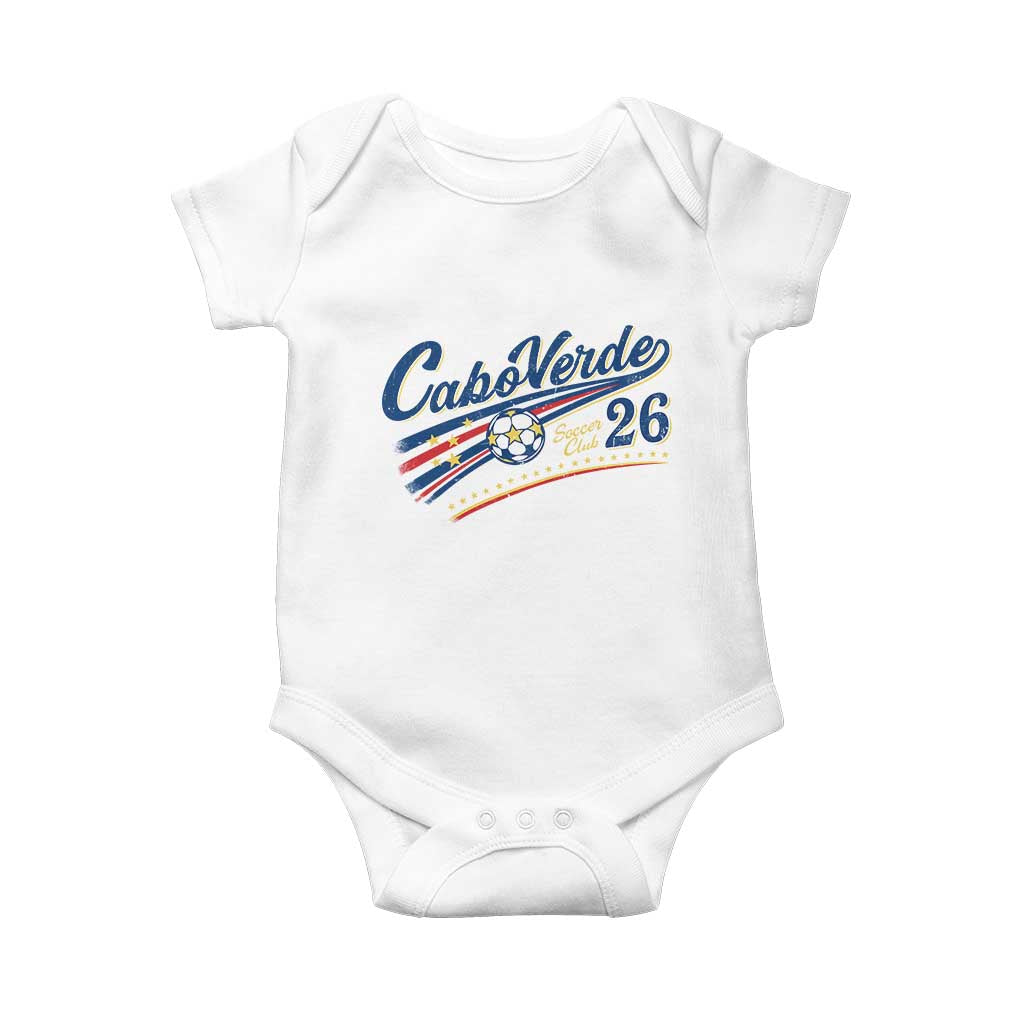 Cabo Verde Soccer Club 26 National Pride Baby Onesie Cape Verde Football Fans Retro Sporty Est. 2026 TS02