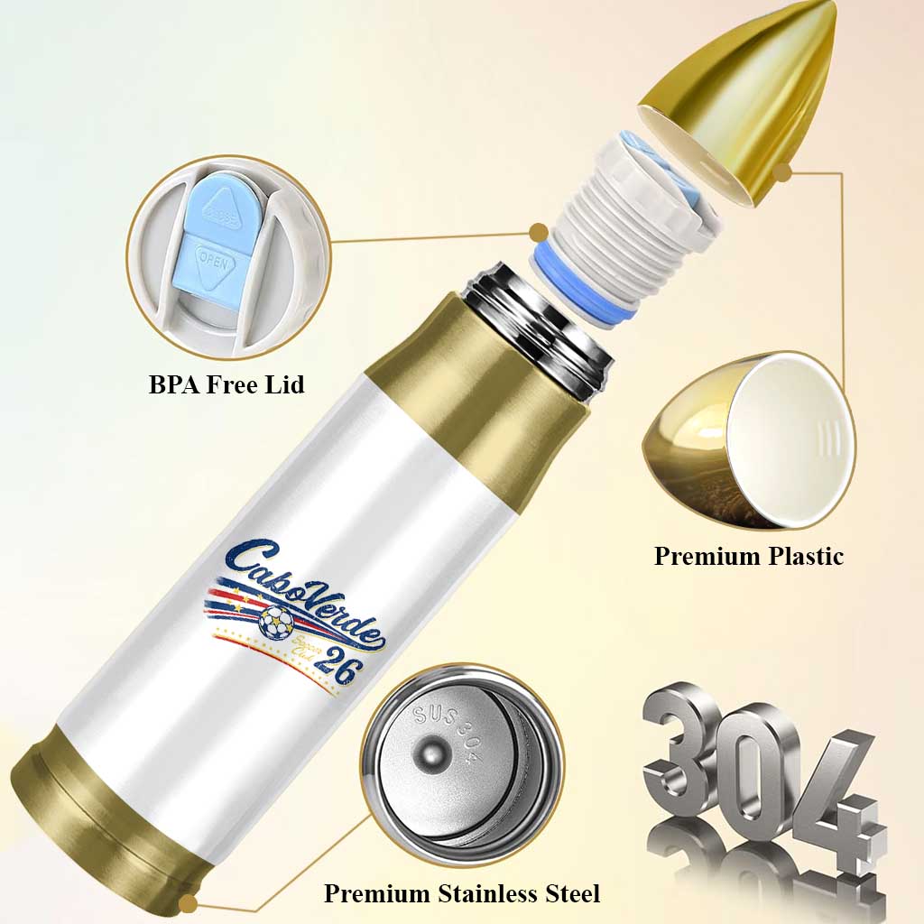 Cabo Verde Soccer Club 26 National Pride Bullet Tumbler Cape Verde Football Fans Retro Sporty Est. 2026