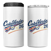 Cabo Verde Soccer Club 26 National Pride 4 in 1 Can Cooler Tumbler Cape Verde Football Fans Retro Sporty Est. 2026