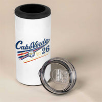 Cabo Verde Soccer Club 26 National Pride 4 in 1 Can Cooler Tumbler Cape Verde Football Fans Retro Sporty Est. 2026