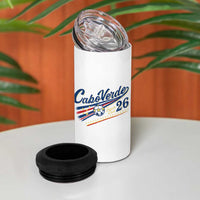Cabo Verde Soccer Club 26 National Pride 4 in 1 Can Cooler Tumbler Cape Verde Football Fans Retro Sporty Est. 2026